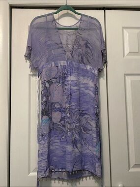 Plenty by Tracy Reese Empire Waist Sheer Watercolor Dress